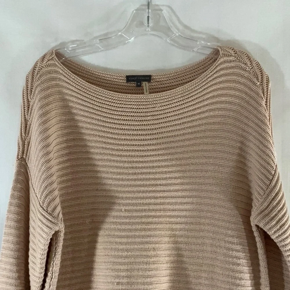 725 10/$50🏄🏻‍♀️ Vince Camuto Pink Cotton Blend Knit Tunic Sweater with Pockets
